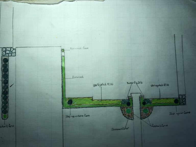 A design drawing for a residential outdoor space